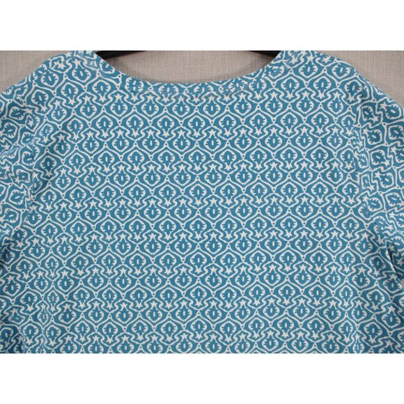 Croft & Barrow Womens Stretch Blouse Blue White Geometric Print 2X - Picture 6 of 7